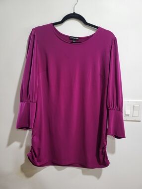 Lane Bryant Magenta Blouse w/ Side Ruching – Size 14/16
